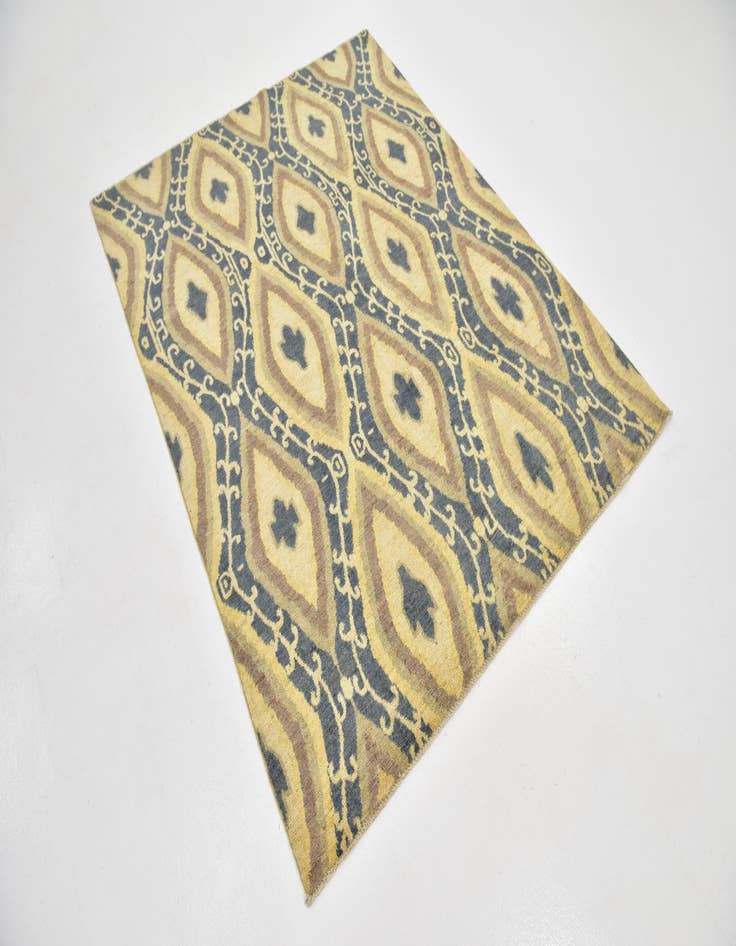 Detail image of  5' x 6' 5  Hand Knotted Ikat Rug