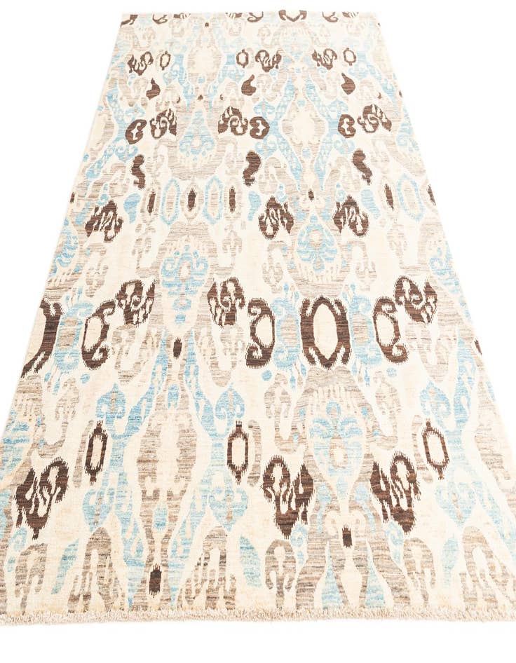 Detail image of  6' 8 x 9' 3  Hand Knotted Ikat Oriental Rug