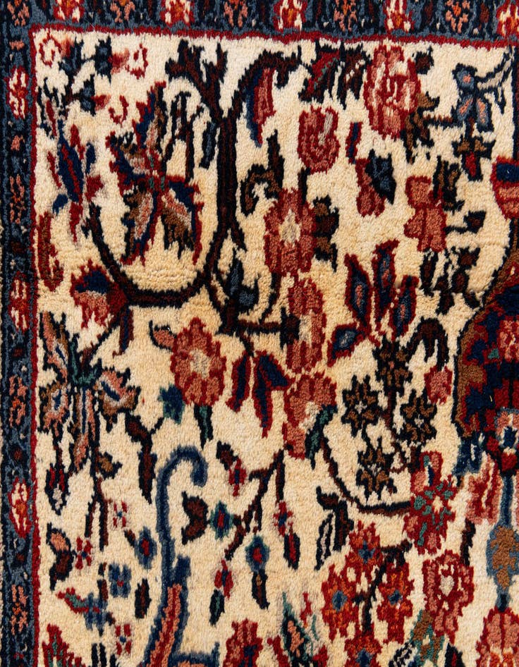 Detail image of  4' 2 x 6' 2  Hand Knotted Isfahan Persian Wool Rug