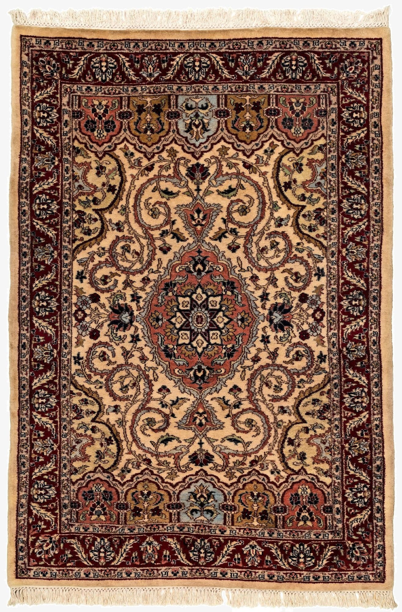  4' x 5' 10  Hand Knotted Jaipur Wool Rug