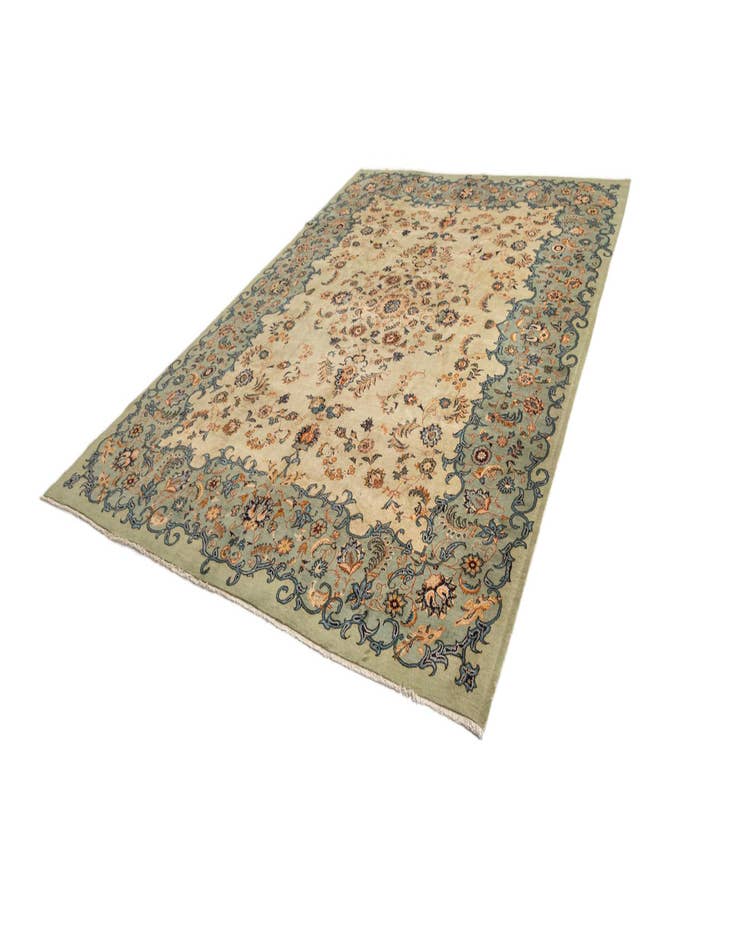 Detail image of  9' 7 x 13'  Hand Knotted Kashan Persian Wool Rug