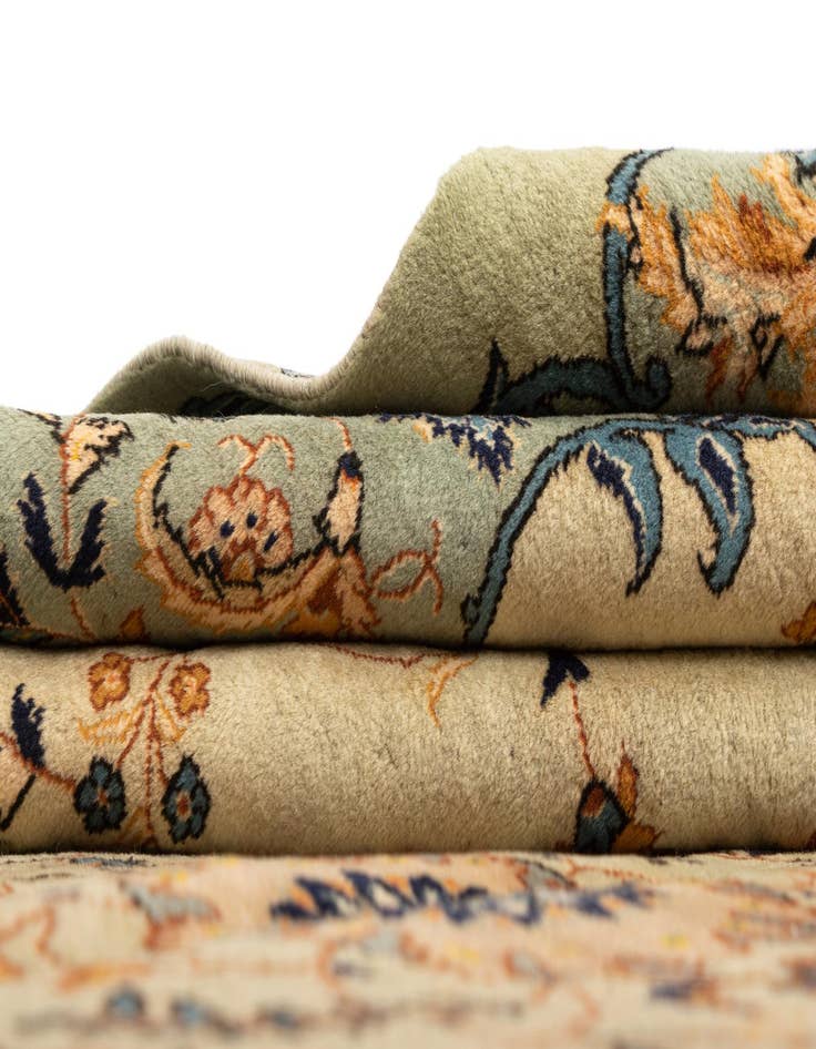 Detail image of  9' 7 x 13'  Hand Knotted Kashan Persian Wool Rug