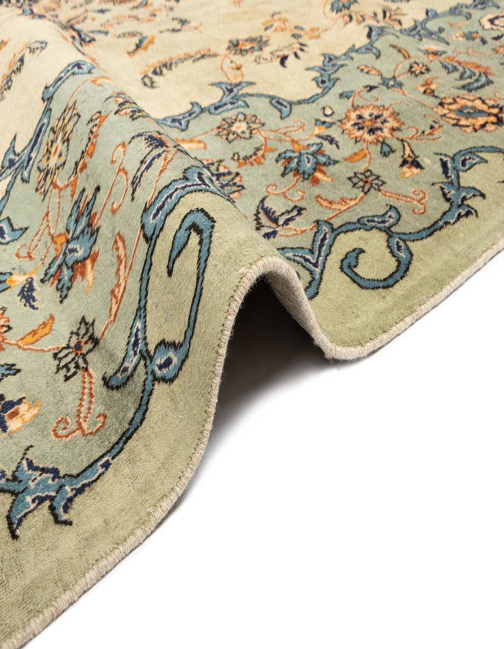 Detail image of  9' 7 x 13'  Hand Knotted Kashan Persian Wool Rug