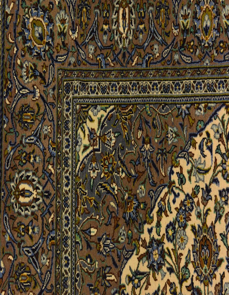 Detail image of  4' 6 x 7' 4  Hand Knotted Kashan Persian Rug