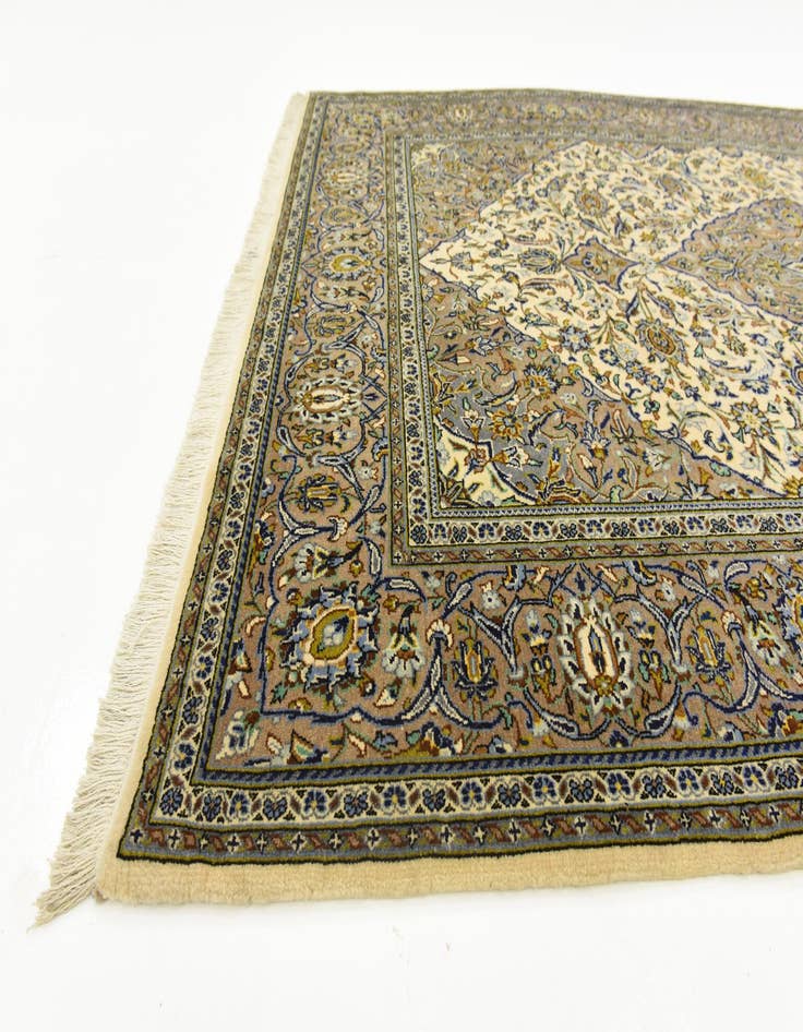 Detail image of  4' 6 x 7' 4  Hand Knotted Kashan Persian Rug