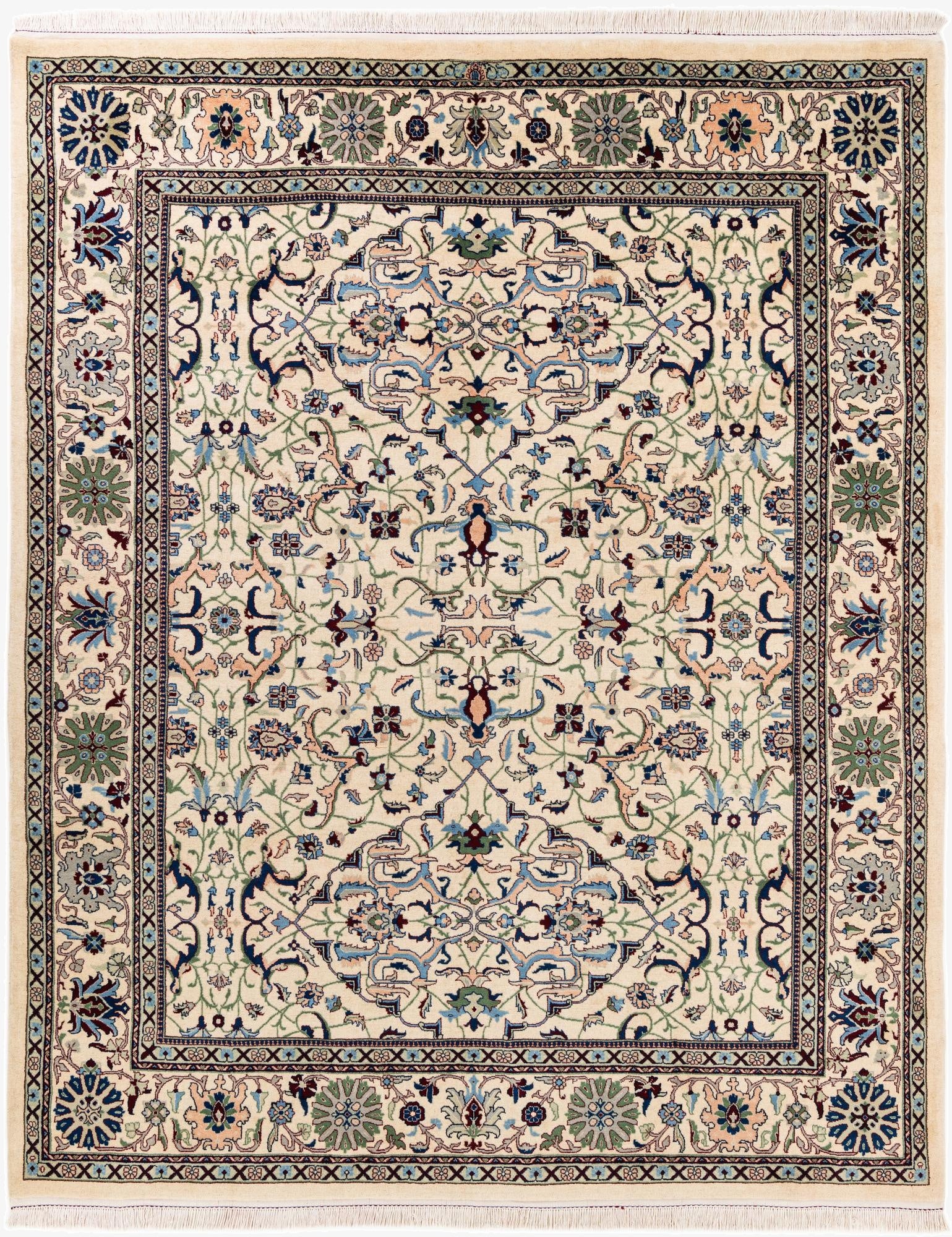  8' 1 x 10' 2  Hand Knotted Kashan Wool Rug
