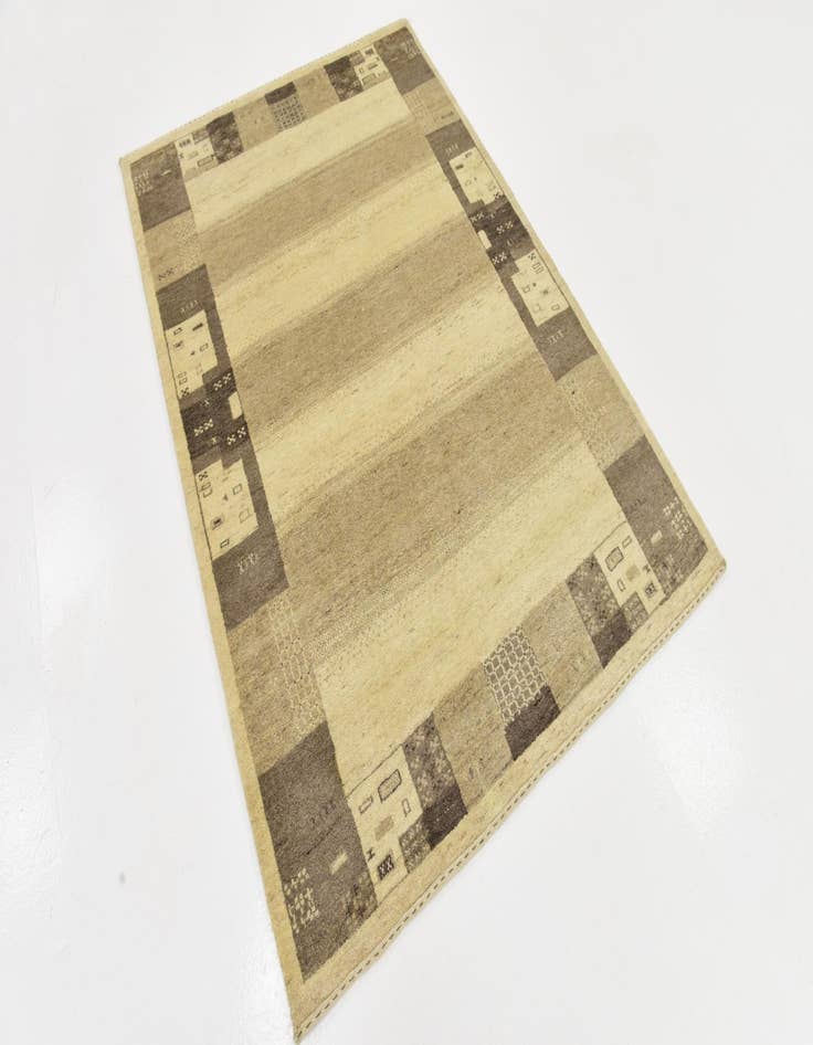 Detail image of  4' x 6'  Hand Knotted Kashkuli Gabbeh Wool Rug