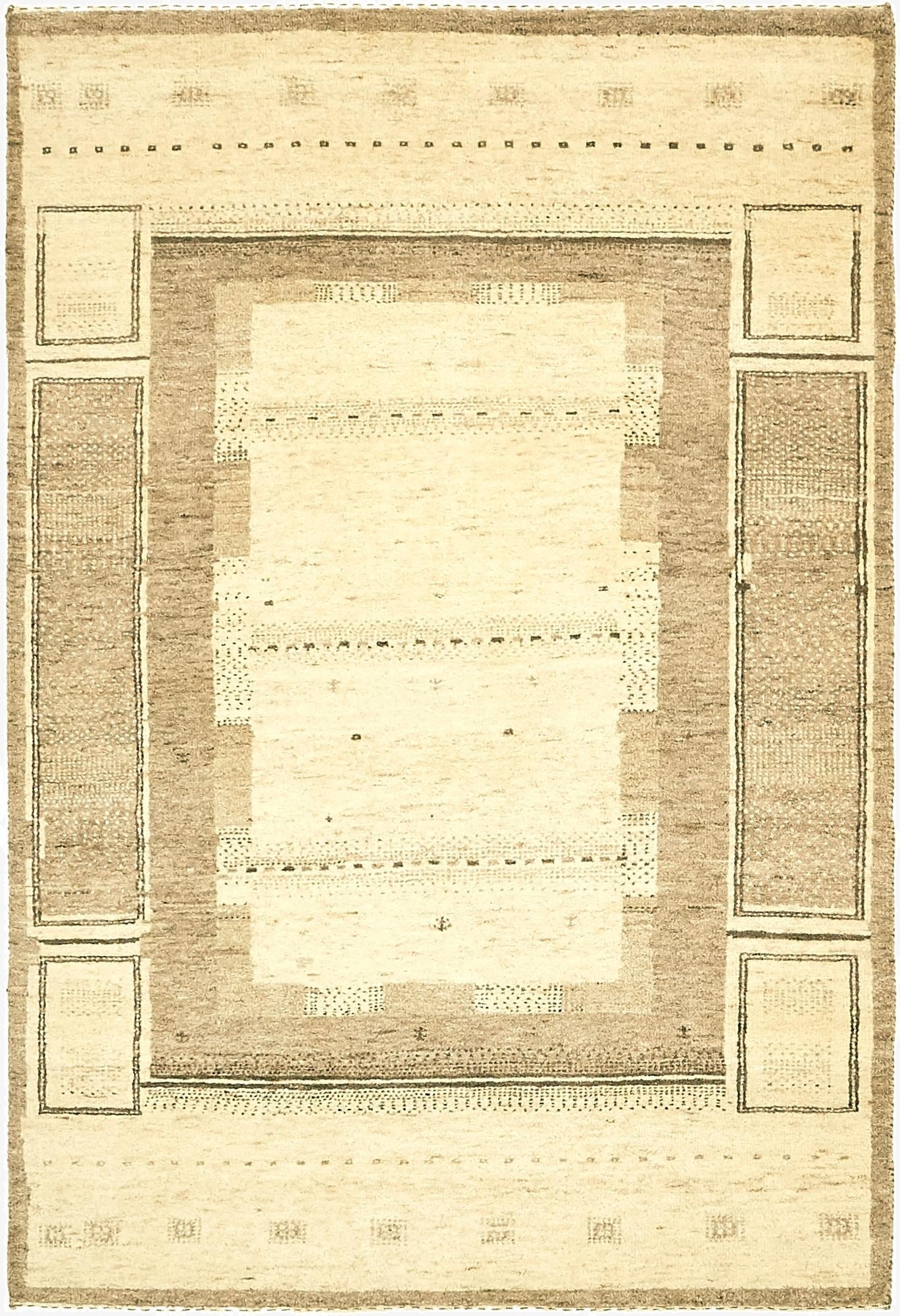  3' 10 x 5' 8  Hand Knotted Kashkuli Gabbeh Wool Rug