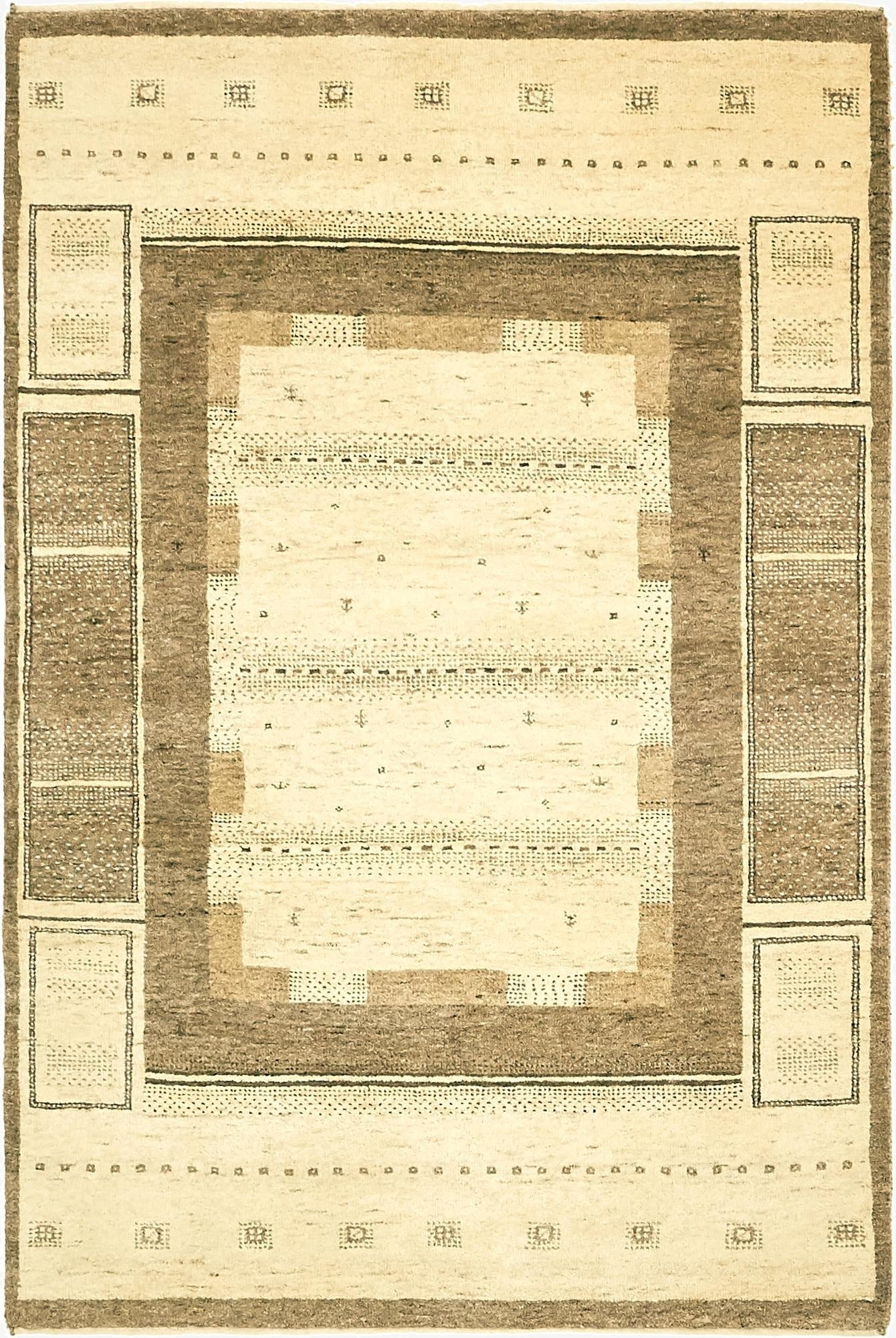  4' x 5' 10  Hand Knotted Kashkuli Gabbeh Wool Rug