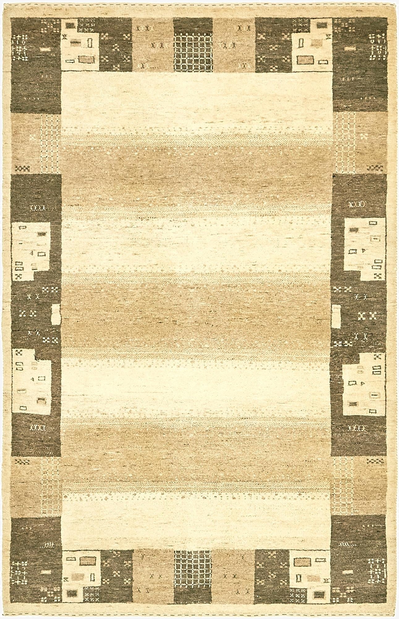  4' x 6' 3  Hand Knotted Kashkuli Gabbeh Wool Rug