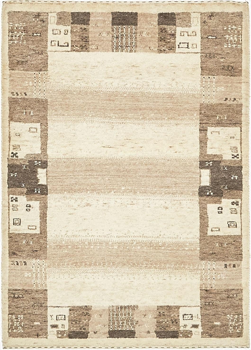  3' x 4' 2  Hand Knotted Kashkuli Gabbeh Wool Rug