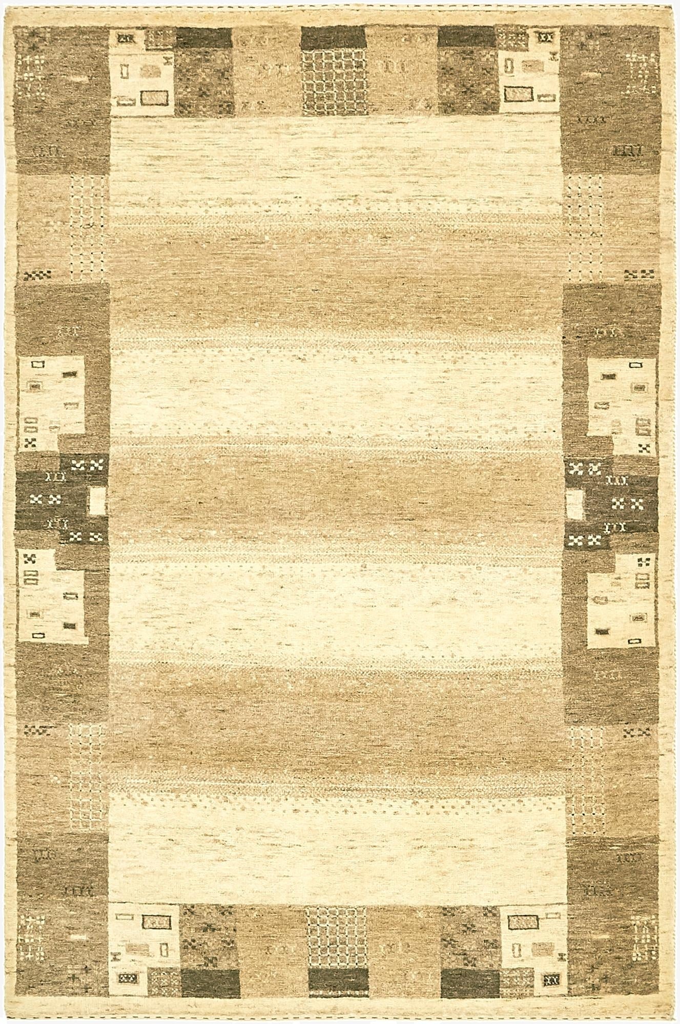  3' 10 x 6'  Hand Knotted Kashkuli Gabbeh Wool Rug