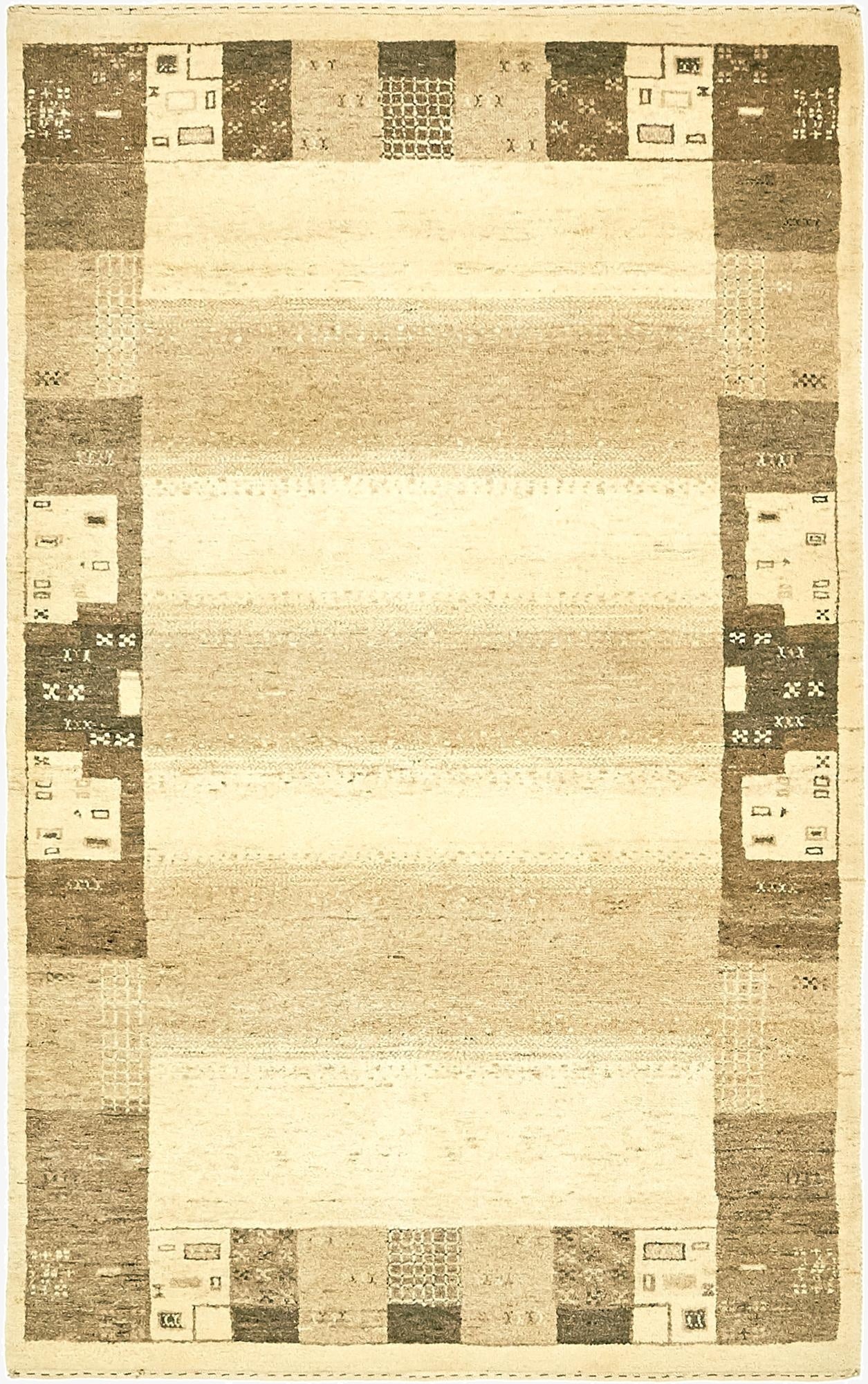  3' 10 x 6' 2  Hand Knotted Kashkuli Gabbeh Wool Rug