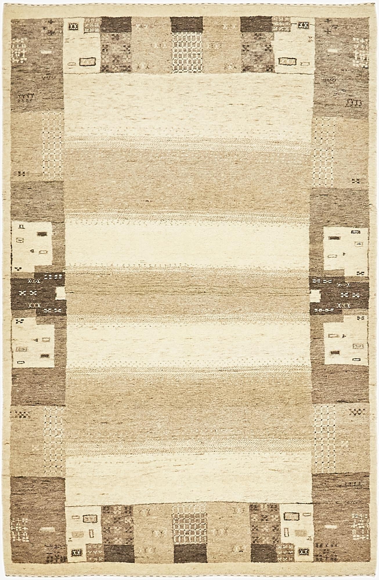  3' 10 x 6'  Hand Knotted Kashkuli Gabbeh Wool Rug