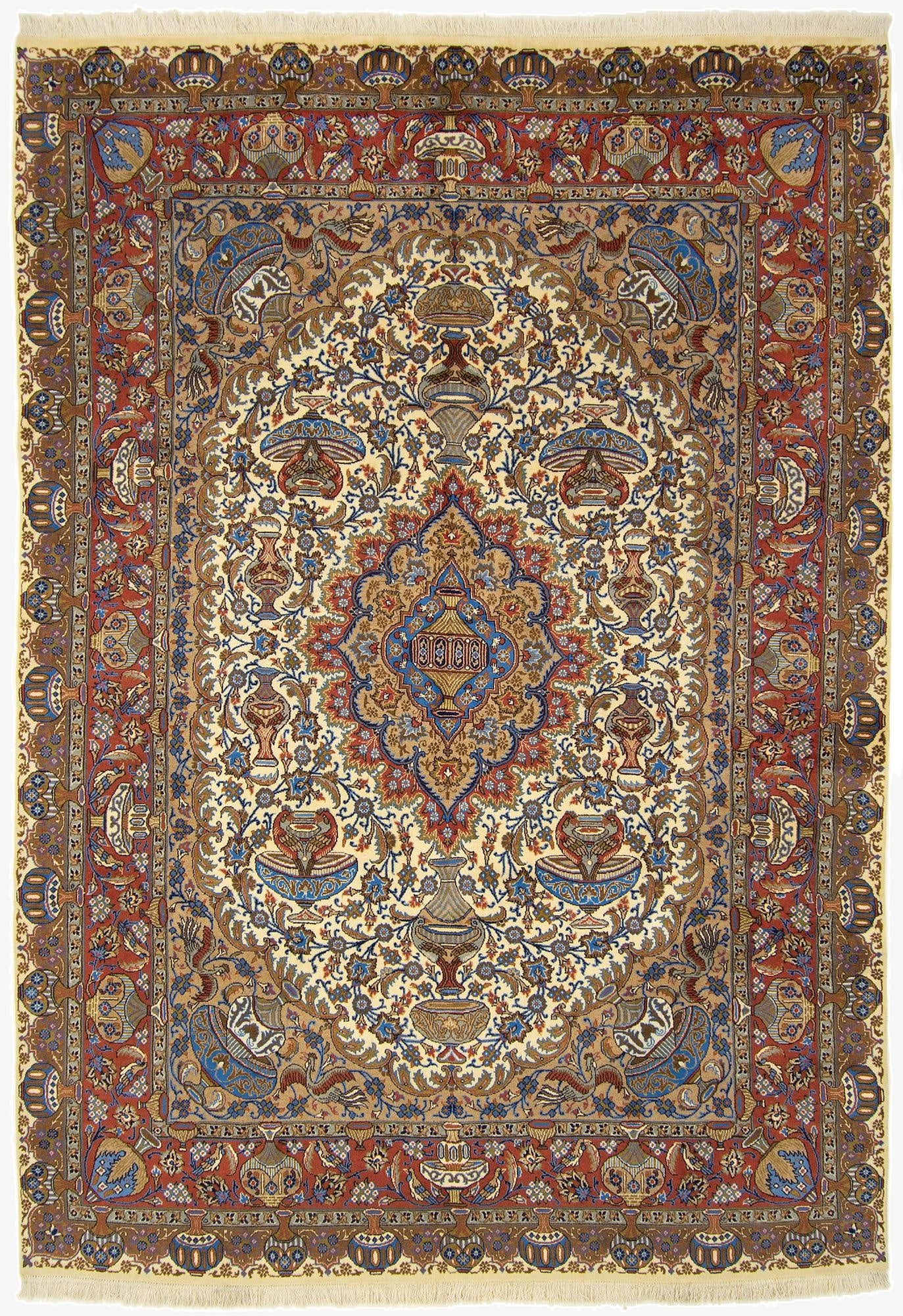  8' 2 x 11' 9  Hand Knotted Kashmar Persian Wool Rug