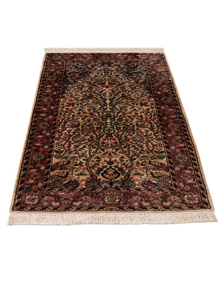 Detail image of  3' 2 x 5' 3  Hand Knotted Kashmir Oriental Rug