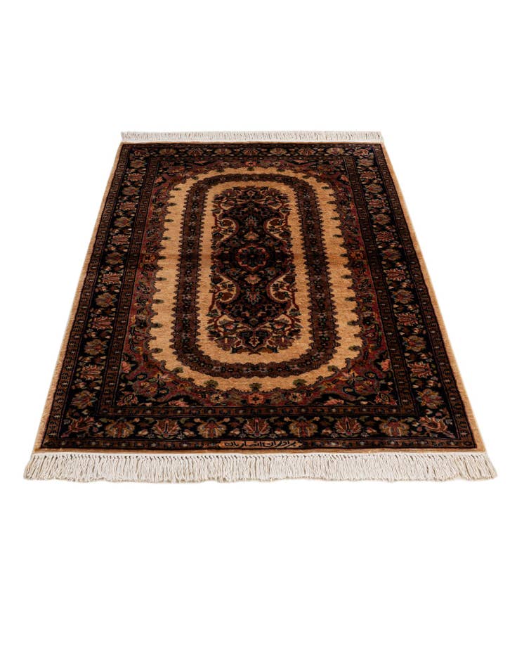 Detail image of  3' 3 x 5'  Hand Knotted Kashmir Oriental Wool Rug