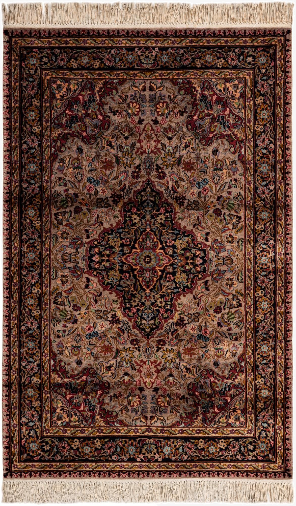  4' 1 x 6' 1  Hand Knotted Kashmir Rug