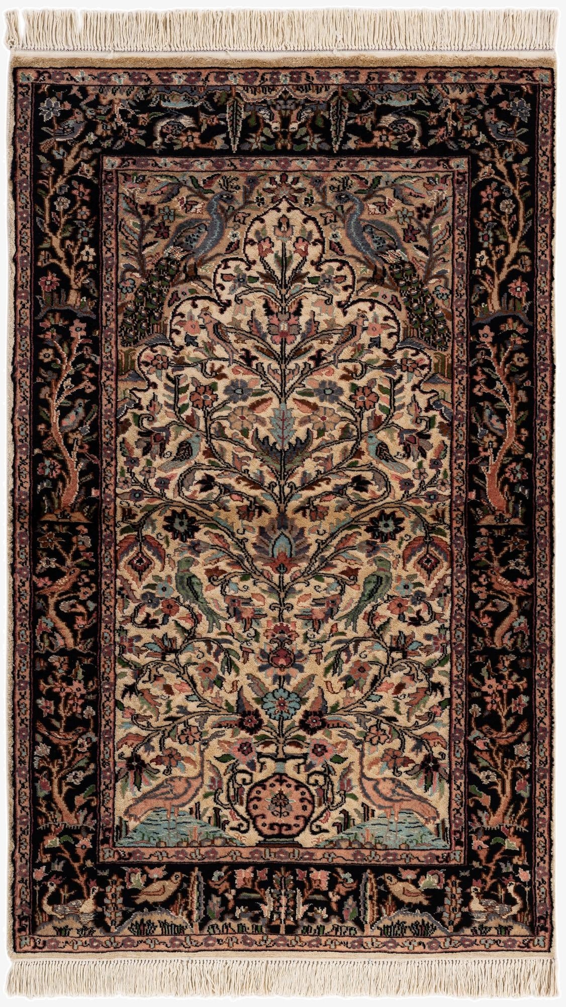  3' 1 x 5' 1  Hand Knotted Kashmir Oriental Rug