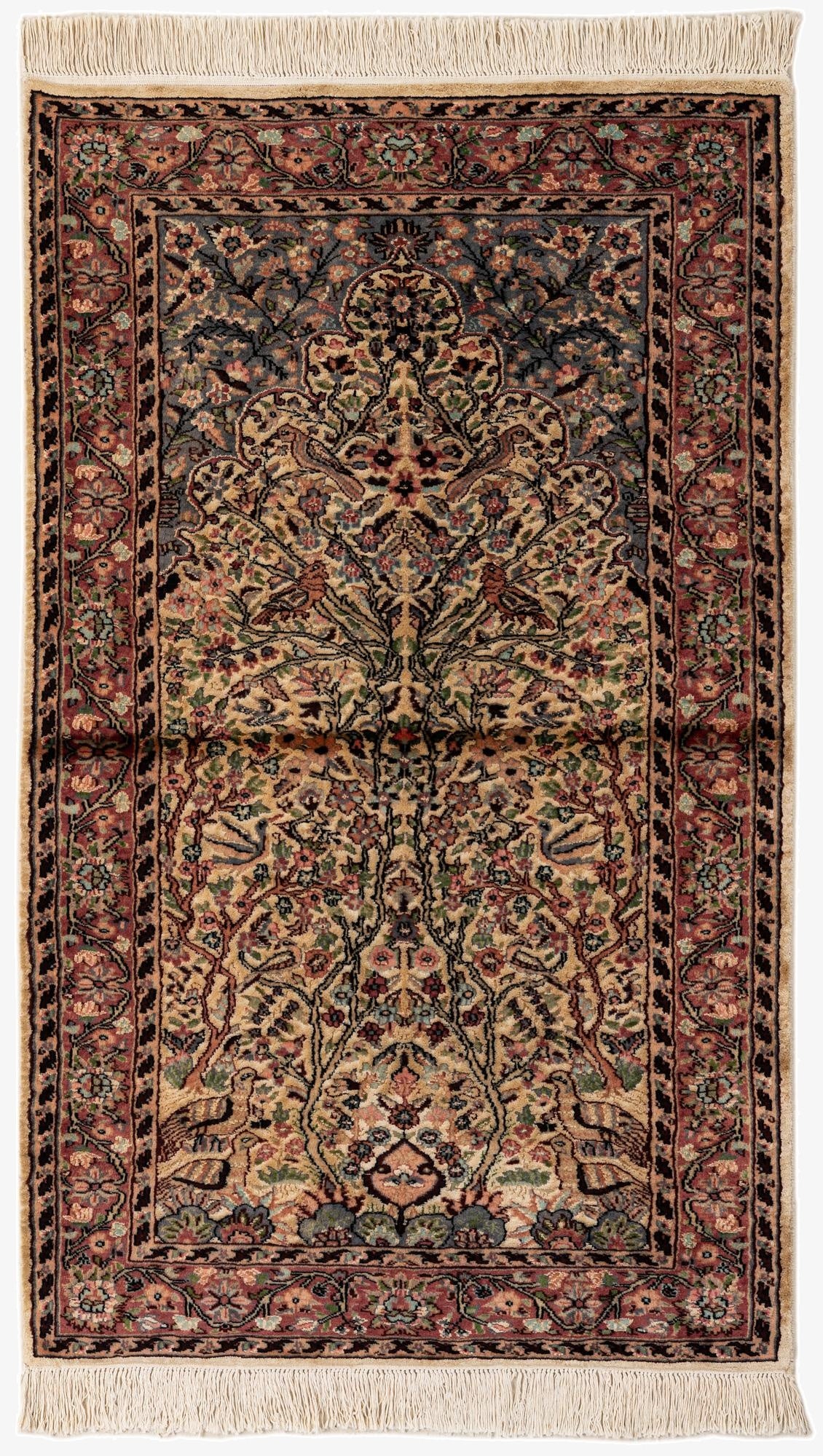  3' 2 x 5' 3  Hand Knotted Kashmir Oriental Rug