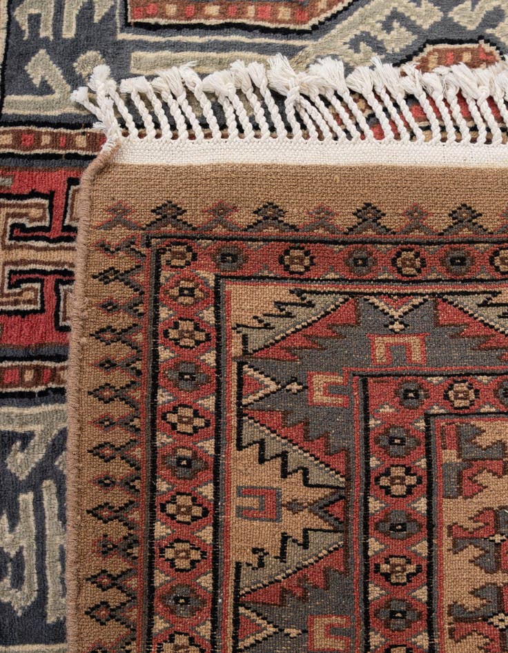 Detail image of  4' 2 x 6' 2  Hand Knotted Kazak Oriental Wool Rug