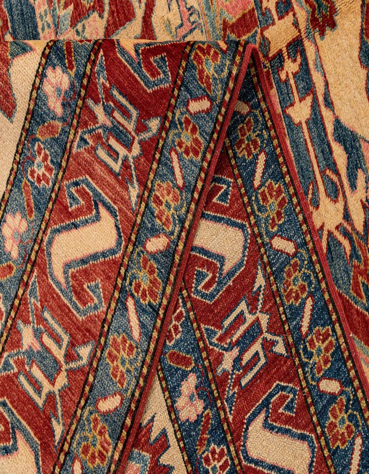 Detail image of  4' 11 x 6' 5  Hand Knotted Kazak Wool Rug