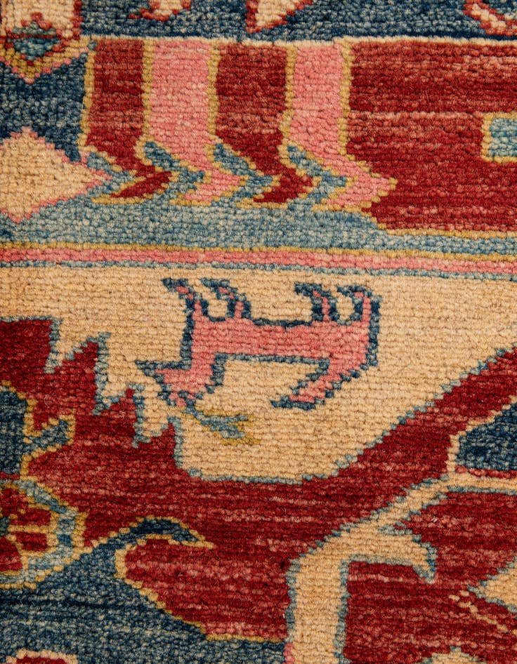 Detail image of  4' 11 x 6' 5  Hand Knotted Kazak Wool Rug