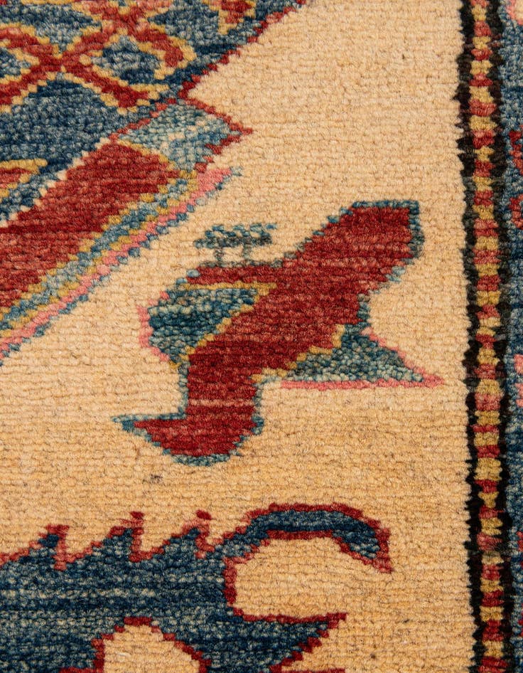 Detail image of  4' 11 x 6' 5  Hand Knotted Kazak Wool Rug