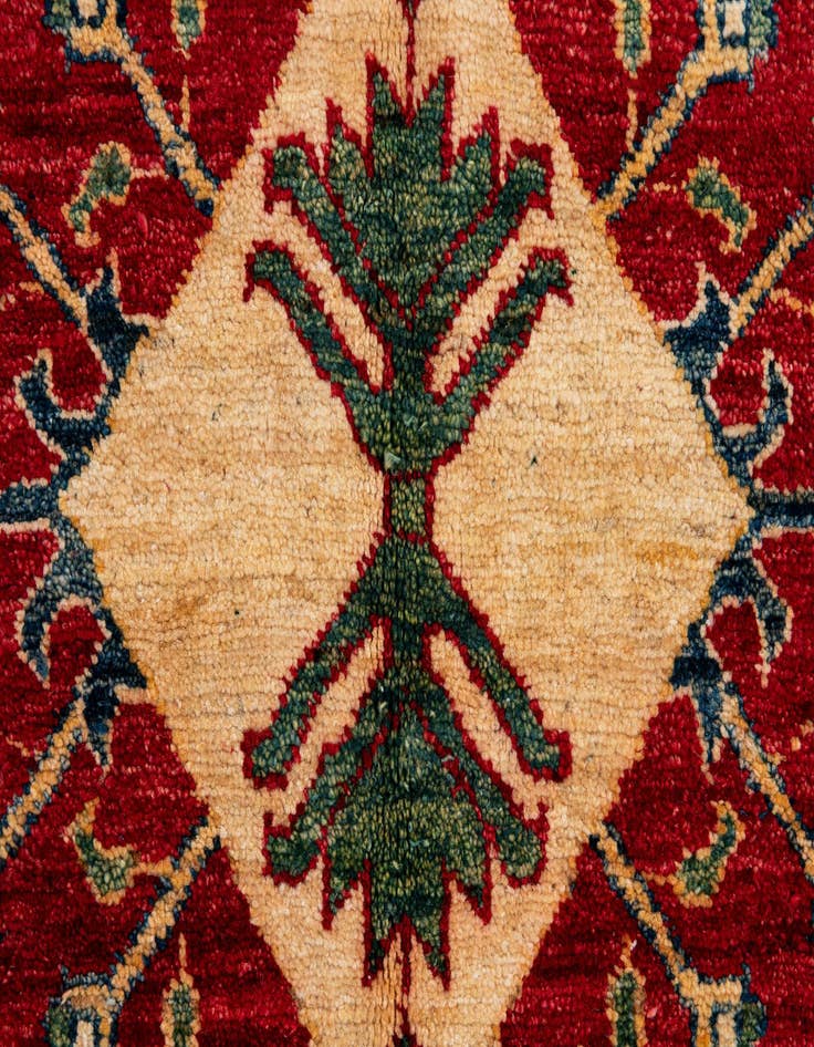 Detail image of  4' 9 x 8' 4  Hand Knotted Kazak Wool Rug