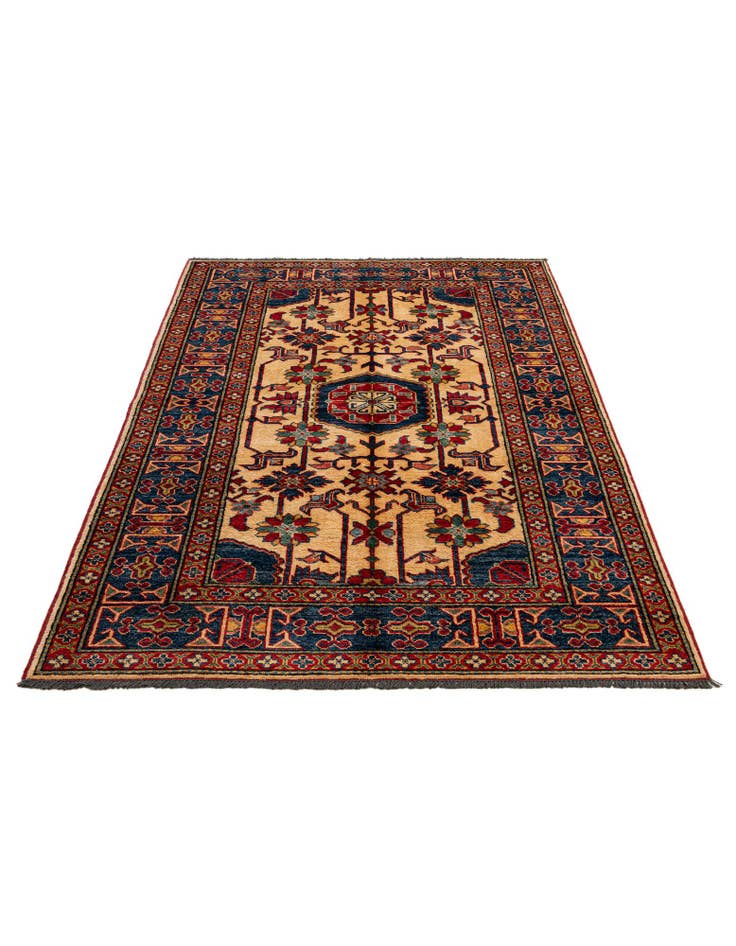 Detail image of  4' 3 x 6' 4  Hand Knotted Kazak Wool Rug