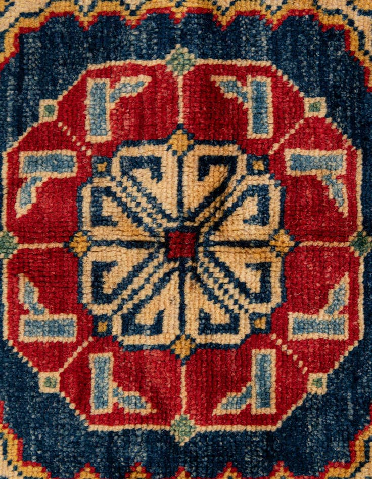 Detail image of  4' 3 x 6' 4  Hand Knotted Kazak Wool Rug