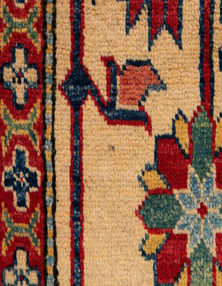 Detail image of  4' 3 x 6' 4  Hand Knotted Kazak Wool Rug
