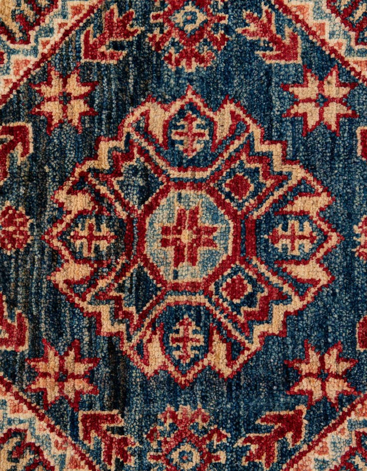 Detail image of  4' 1 x 6' 6  Hand Knotted Kazak Wool Rug