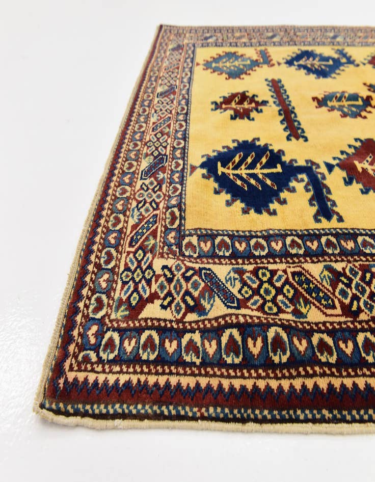 Detail image of  4' 3 x 5' 3  Hand Knotted Kazak Rug