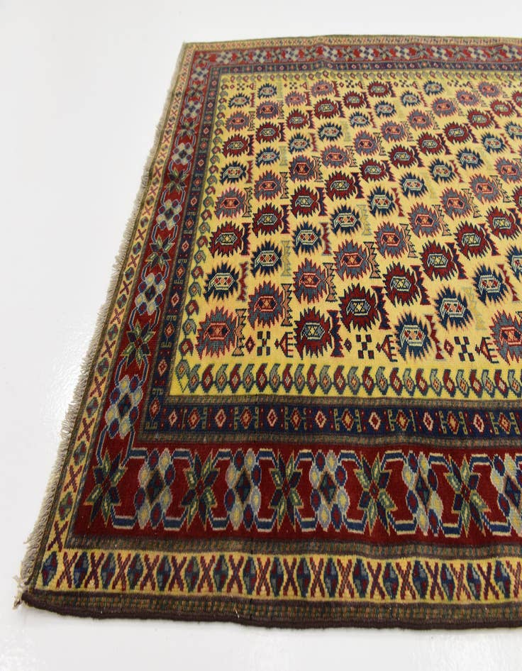 Detail image of  4' x 5' 6  Hand Knotted Kazak Rug