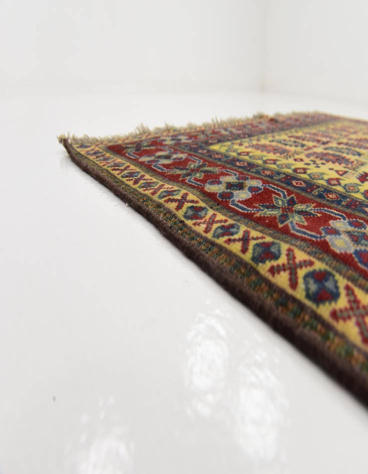 Detail image of  4' x 5' 6  Hand Knotted Kazak Rug