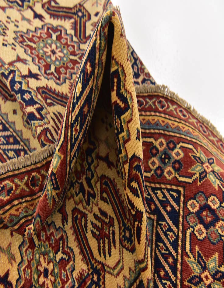 Detail image of  4' 10 x 5' 10  Hand Knotted Kazak Oriental Rug