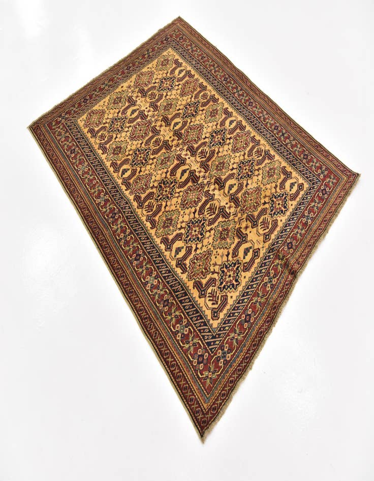 Detail image of  4' 10 x 5' 10  Hand Knotted Kazak Oriental Rug