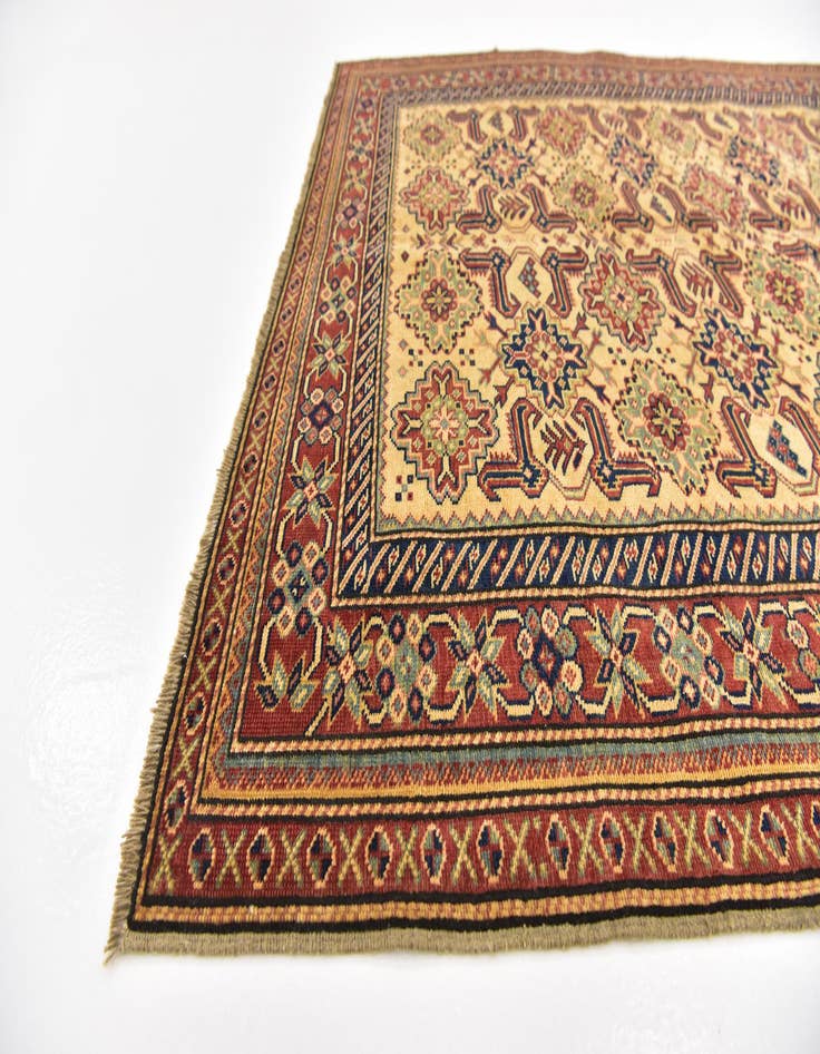 Detail image of  4' 10 x 5' 10  Hand Knotted Kazak Oriental Rug