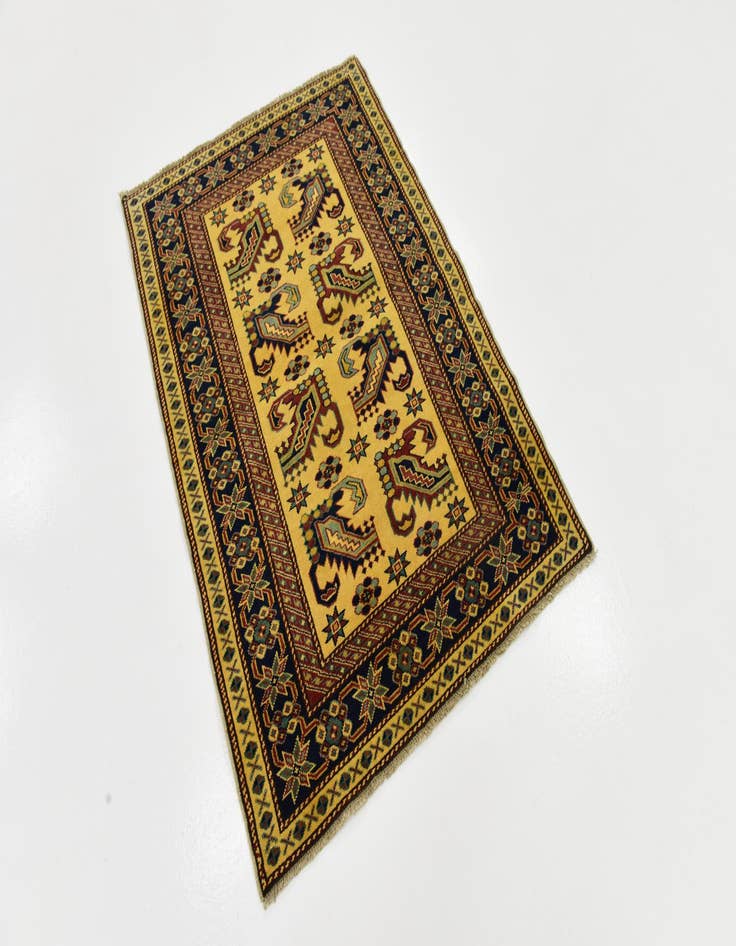 Detail image of  3' 2 x 4' 5  Hand Knotted Kazak Rug