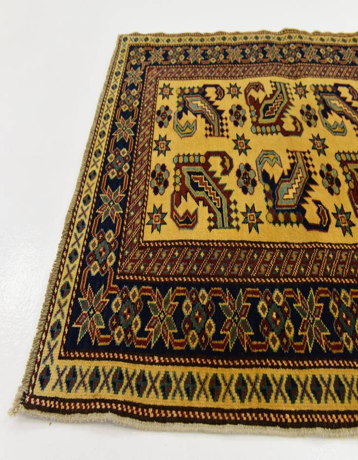 Detail image of  3' 2 x 4' 5  Hand Knotted Kazak Rug