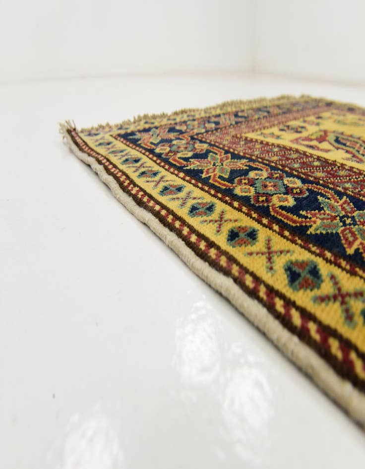 Detail image of  3' 2 x 4' 5  Hand Knotted Kazak Rug