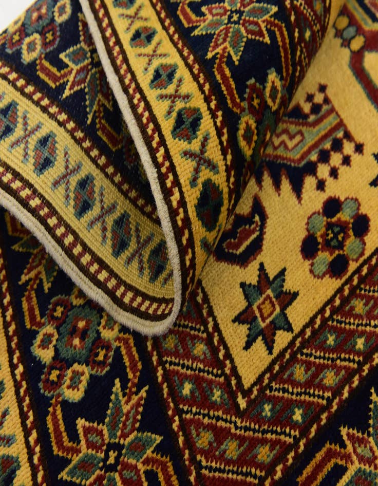 Detail image of  3' 2 x 4' 5  Hand Knotted Kazak Rug