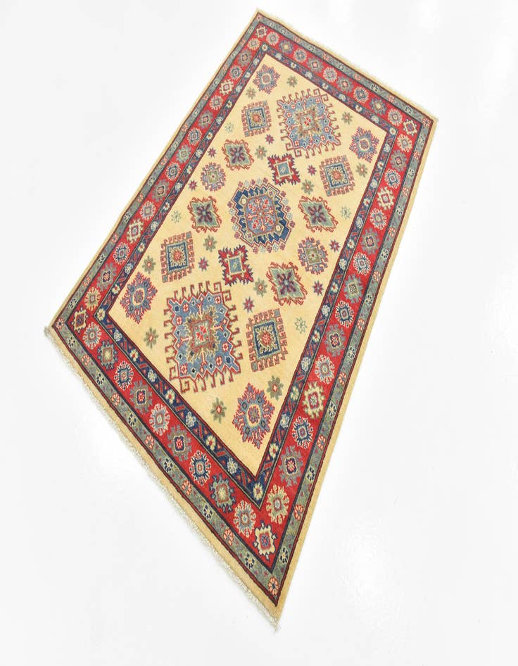 Detail image of  4' x 5' 7  Hand Knotted Kazak Rug