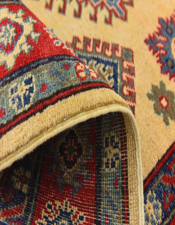 Detail image of  4' x 5' 7  Hand Knotted Kazak Rug