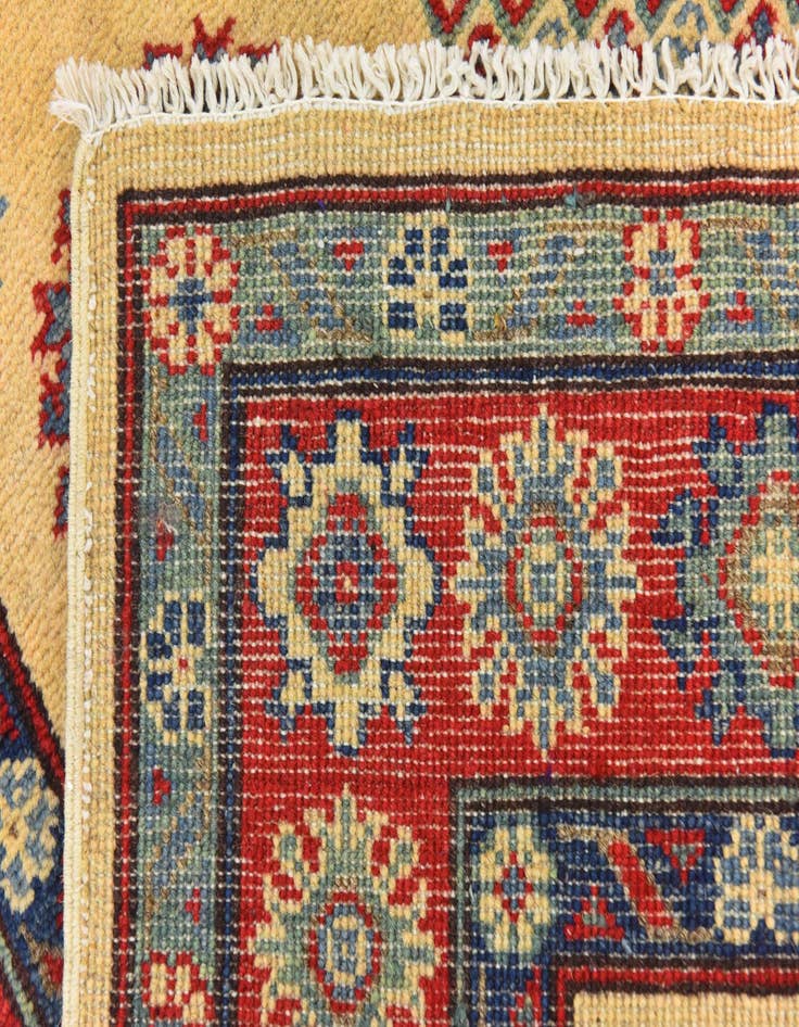 Detail image of  4' x 5' 7  Hand Knotted Kazak Rug