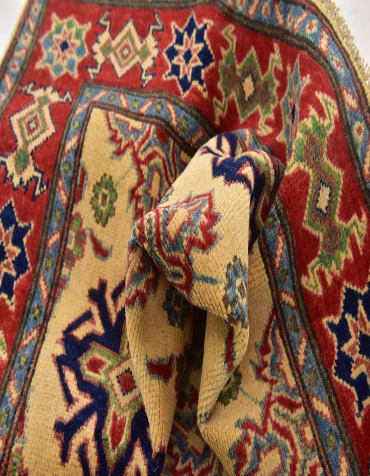 Detail image of  4' x 5' 10  Hand Knotted Kazak Rug