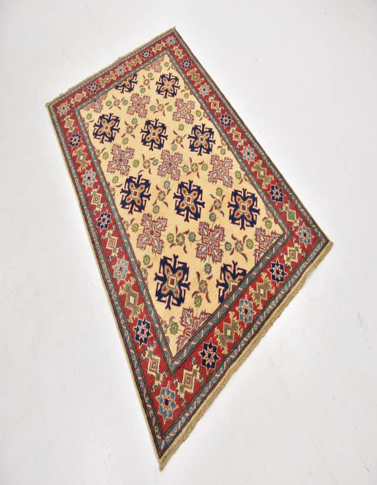 Detail image of  4' x 5' 10  Hand Knotted Kazak Rug