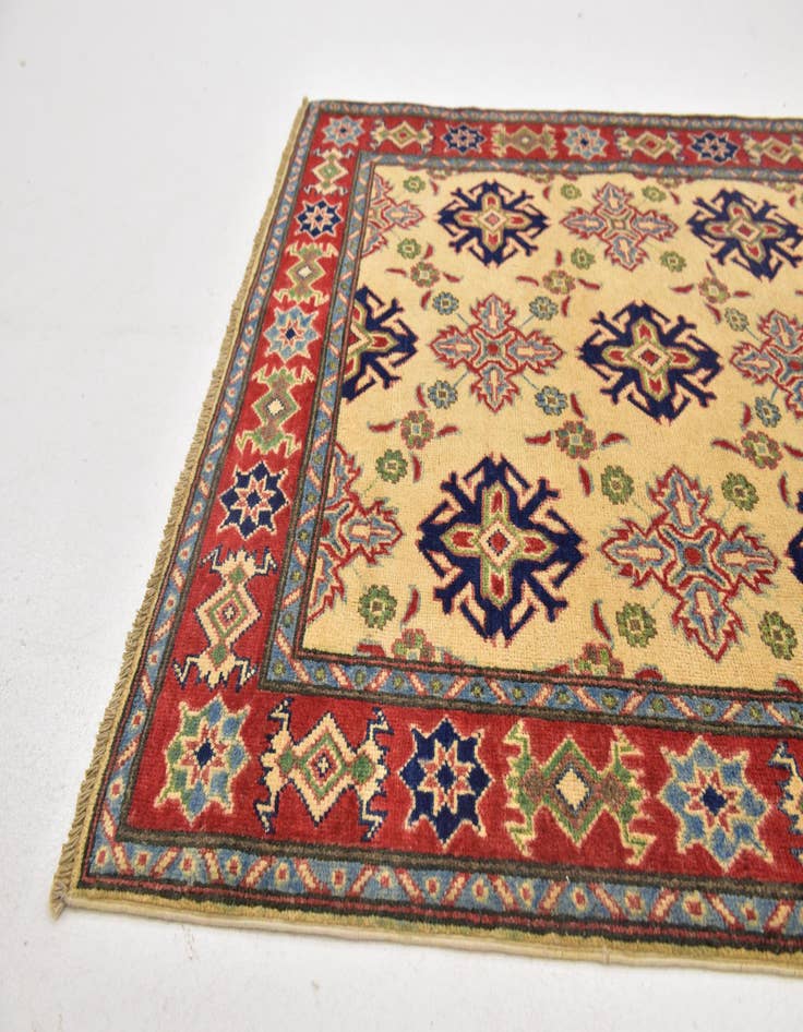 Detail image of  4' x 5' 10  Hand Knotted Kazak Rug
