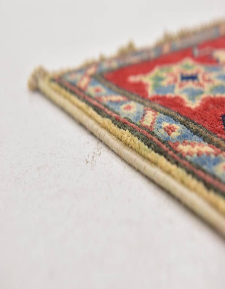 Detail image of  4' x 5' 10  Hand Knotted Kazak Rug
